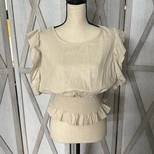 Short sleeve linen top size S